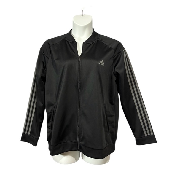 NEW, Adidas, Black 3-Stripes Classic Track Jacket Zip-Up, Plus Size 2XL - Picture 5 of 13